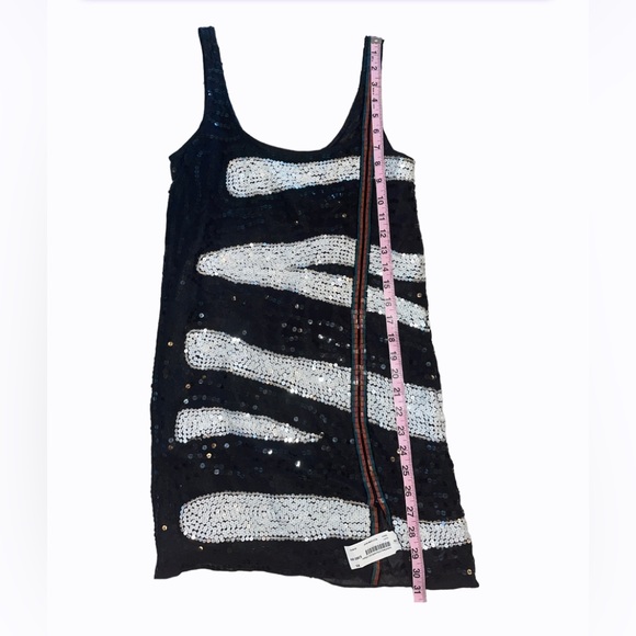 Foley + Corinna sz XS SILK Zebra Sequin SEXY Mini Dress NWT Paris Hilton COUTURE - Picture 9 of 17